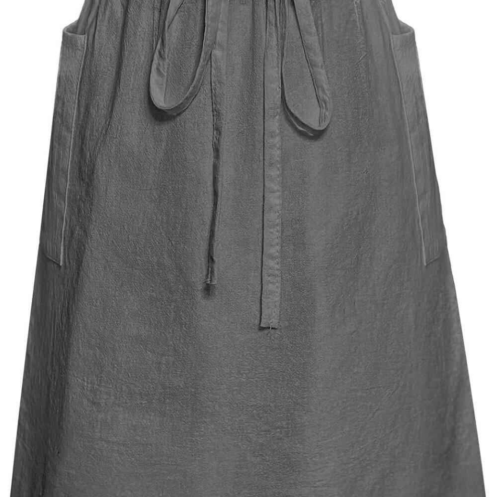 Cotton Linen Half Apron for Women Vintage Waist Apron Ruffle Plain Bright Color
